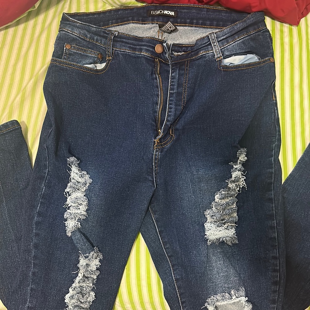 Fashion Nova Ripped High Rise Jeans  1X